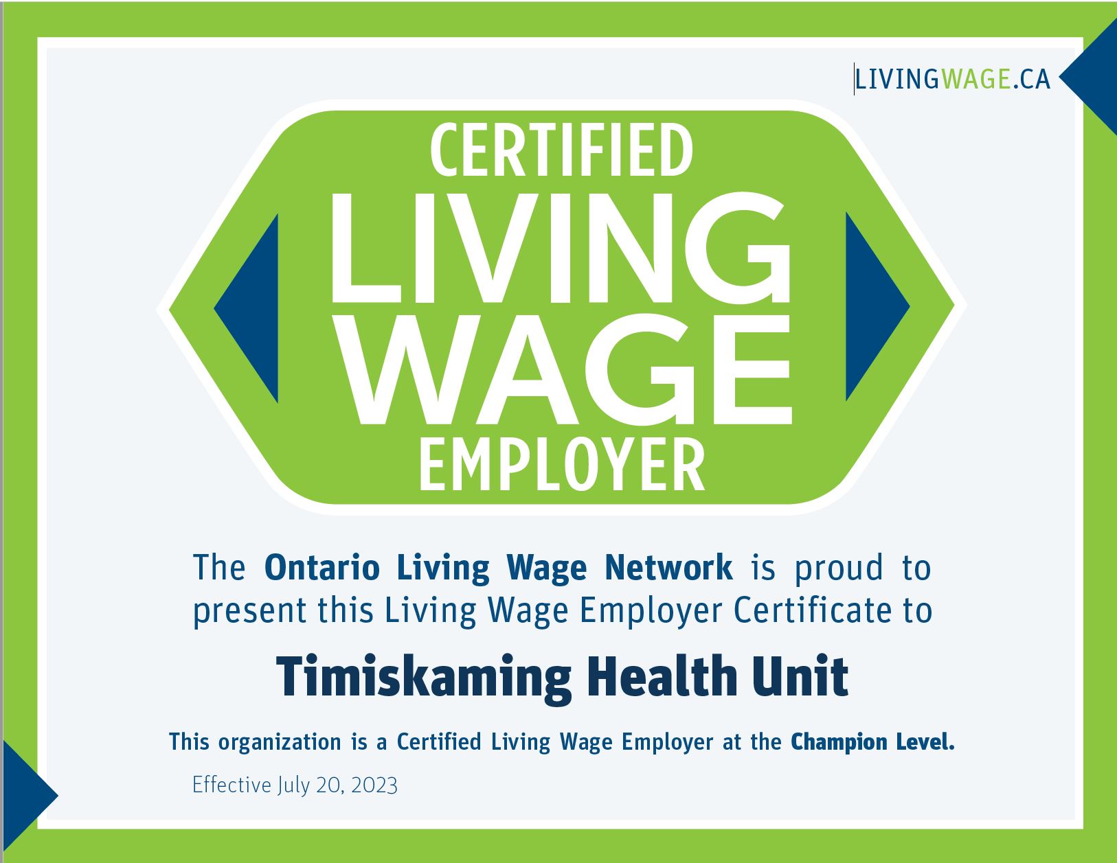 Certified Living Wage Employer